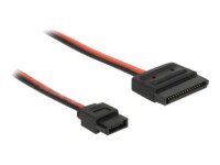 Delock Strømkabel 24cm Sort Rød