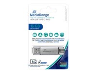 MediaRange combo 16GB USB 3.1 / USB-C USB stick Sølv