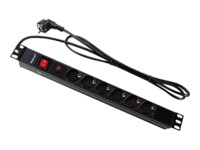 Qoltec Strømfordelingsenhed 6-stik 16A Sort 2m