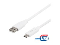 DELTACO USB Type-C kabel 25cm Hvid