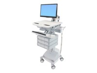 Ergotron StyleView Vogn med hjul LCD-display/tastatur/mus/CPU/notebook/stregkodescanner Op til 24'
