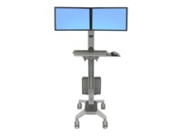 Ergotron Neo-Flex Dual WideView WorkSpace Vogn med hjul LCD-display/tastatur/mus/CPU/scanner Op til 22'