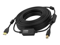 Vision USB-kabel 10m Sort