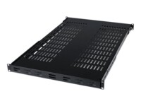 StarTech.com 1U Adjustable Vented Server Rack Mount Shelf - 175lbs - 19.5 to 38in Deep Universal Tray for 19' AV/ Network Equipment Rack (ADJSHELF) Rackhylde Sort