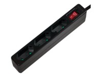 LogiLink Stikdåse 3-stik 7.5A Sort 1.5m