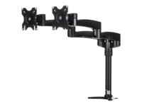 StarTech.com Desk Mount Dual Monitor Arm - Articulating - Supports Monitors 12' to 24' - Adjustable VESA Monitor Arm - Grommet or Desk Mount - Black (ARMDUAL) Monteringssæt 2 LCD displays 12'-24'