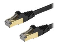 StarTech.com 7.5 m CAT6a Cable - Black - RJ45 Cable - Snagless - CAT6a STP Cord - Copper Wire - 10Gb CAT 6a Afskærmet parsnoet (STP) 7.5m Patchkabel Sort