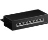 CAT 6a Mini/Desktop Patch Panel, 8 Port, black
