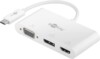 USB-Câ„¢ Multiport Adapter VGA+DP+HDMIâ„¢, 1 pc. in polybag, white, 0.14 m