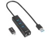 Shark 3-Port USB 3.2 Gen 1 Alu Hub + RJ45 Ethernet Adapter bk
