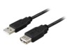 DELTACO USB2-13S USB forlængerkabel 3m Sort