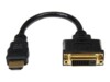 StarTech.com HDMI Male to DVI Female Adapter - 8in - 1080p DVI-D Gender Changer Cable (HDDVIMF8IN) Videoadapter 20.32cm Sort