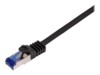 LogiLink Professional CAT 6a S/FTP 25cm Patchkabel Sort RAL 9011