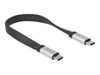 Delock USB Type-C kabel 22cm Sort Sølv