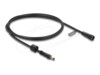 Delock DC Extension Cable 5.5 x 2.5 mm male to female with screw cap M12 x 1.75 mm thread waterproof 18 AWG 1 m black