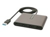 StarTech.com USB 3.0 to 4 HDMI Adapter, External Video & Graphics Card, USB Type-A to Quad HDMI Monitor Display Adapter Dongle, 1080p 60Hz, USB 3.0 to HDMI Adapter/Video Converter, Windows - Multi Monitor Adapter Videoadapterkabel 1m Sort Grå