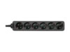 DELTACO GT-0621 Stikdåse 6-stik 16A Sort 3m