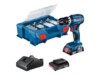 Bosch GSB 18V-45 Professional Borehammerbor/skruemaskine Med batteri 2 batterier inkluderet Nøgleløs borepatron