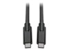 Eaton Tripp Lite Series USB-C Cable (M/M) - USB 3.2, Gen 1 (5 Gbps), Thunderbolt 3 Compatible, 10 ft. (3.05 m) USB Type-C kabel 3.05m Sort
