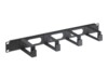 Intellinet 19' Cable Management Panel, 1U, 4 long plastic rings, Black Rack-kabel styrepanel Sort