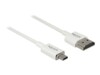 Delock Slim High Quality HDMI-kabel med Ethernet 2m Hvid