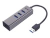 i-Tec USB 3.0 Metal 3-Port Sort Grå