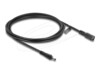 Delock Strøm DC-stik 2.1 x 5.5 mm (male) - Strøm DC-stik 2.1 x 5.5 mm (female) Sort Forlængerkabel til strøm