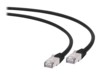 Cablexpert CAT 6a Kabel med afskærmning med folie og kobberfletning (SFTP 1.5m Patchkabel Sort