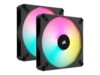 CORSAIR iCUE AF140 RGB ELITE Fan 2-pack Sort 140 mm