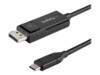 StarTech.com 6ft (2m) USB C to DisplayPort 1.2 Cable 4K 60Hz, Bidirectional DP to USB-C or USB-C to DP Reversible Video Adapter Cable, HBR2/HDR, USB Type C / Thunderbolt 3 Monitor Cable - 4K USB-C to DP Cable (CDP2DP2MBD) DisplayPort kabel 2m Sort