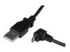 StarTech.com 2m Micro USB Cable Cord - A to Down Angle Micro B - Down Angled Micro USB Cable - 1x USB A (M), 1x USB Micro B (M) - Black (USBAUB2MD) USB-kabel 2m Sort