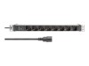 DIGITUS DN-95410-IT Stikdåse 8-stik 10A Sort 2m