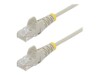 StarTech.com 2.5m Slim LSZH CAT6 Ethernet Cable, 10 Gigabit Snagless RJ45 100W PoE Patch Cord, CAT 6 10GbE UTP Network Cable w/Strain Relief, Grey, Fluke Tested/ETL, Low Smoke Zero Halogen - Category 6 - 28AWG (N6PAT250CMGRS) CAT 6 2.5m Patchkabel Grey