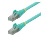 StarTech.com 1m CAT6a Cable - Aqua - Low Smoke Zero Halogen (LSZH) - 10GbE 500MHz 100W ++ Snagless RJ-45 w/Strain Reliefs S/FTP Network Patch Cord CAT 6a S/FTP 1m Patchkabel Akvamarin