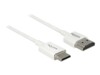 Delock Slim High Quality HDMI-kabel med Ethernet 1m Hvid