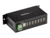 StarTech.com USB 2.0 Hub - 7 Port - Mountable Rugged Industrial - Self Powered USB Hub Sort