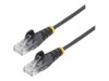 StarTech.com 0.5 m CAT6 Cable - Slim CAT6 Patch Cord - Black - Snagless RJ45 Connectors - Cable - 28 AWG (N6PAT50CMBKS) CAT 6 50cm Patchkabel Sort