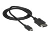 StarTech.com 3ft/1m USB C to DisplayPort 1.2 Cable 4K 60Hz, USB-C to DisplayPort Adapter Cable HBR2, USB Type-C DP Alt Mode to DP Monitor Video Cable, Compatible with Thunderbolt 3, Black - USB-C Male to DP Male (CDP2DPMM1MB) DisplayPort kabel 1m Sort