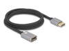 Delock DisplayPort forlængerkabel 2m Sort Grå