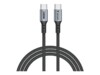 Verbatim USB Type-C kabel 1.2m Sort Sølv