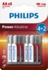 Philips Power Alkaline LR6P6BP/10 Standardbatterier 6 stk