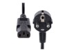 StarTech.com 1m (3ft) Computer Power Cord, 18AWG, EU Schuko to C13 Power Cord, 10A 250V, Black Replacement AC Cord, TV/Monitor Power Cable, Schuko CEE 7/7 to IEC 60320 C13 Power Cord - PC Power Supply Cable (713E-1M-POWER-CORD) Strømkabel 1m Sort