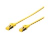 DIGITUS CAT 6a Kabel med afskærmning med folie og kobberfletning (SFTP 10m Patchkabel Yellow