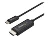 StarTech.com 6ft (2m) USB C to HDMI Cable, 4K 60Hz USB Type C to HDMI 2.0 Video Adapter Cable, Thunderbolt 3 Compatible, Laptop to HDMI Monitor/Display, DP 1.2 Alt Mode HBR2 Cable, Black - 4K USB-C Video Cable (CDP2HD2MBNL) Videoadapterkabel 2m Sort