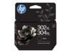 HP 302XL/304XL Black Original Ink Crtg Sort 300 sider Blæk