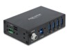 Delock Industry Hub 4 x USB 5 Gbps Type-A with 8 kV ESD protection and DIN rail mounting