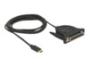 Delock USB / parallelkabel 1.8m Sort