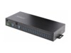 StarTech.com 16-Port Industrial USB 5Gbps Hub with Power Adapter, Metal Enclosure, Mountable, ESD Protection, Terminal Block Power, USB Charging, Dual-Host Switch - TAA Sort