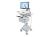 Ergotron StyleView Vogn med hjul LCD-display/tastatur/mus/CPU/notebook/stregkodescanner Op til 24'
