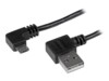 StarTech.com 2m 6 ft Micro-USB Cable with Right-Angled Connectors - M/M - USB A to Micro B Cable - 6ft Right Angle Micro USB Cable (USB2AUB2RA2M) USB-kabel 2m Sort
